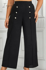 Ingvn - Casual Solid Patchwork Plus Size Trousers Size/Plus Bottoms