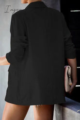 Ingvn - Casual Solid Patchwork Turn-Back Collar Outerwear Outerwear/Suit Jacket