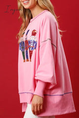 Ingvn - Casual Solid Sequins O Neck Tops Tops/Sweats & Hoodies