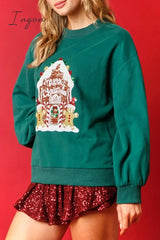 Ingvn - Casual Solid Sequins O Neck Tops Tops/Sweats & Hoodies