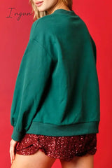 Ingvn - Casual Solid Sequins O Neck Tops Tops/Sweats & Hoodies