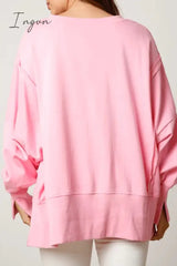 Ingvn - Casual Solid Sequins Printing O Neck Tops Tops/Sweats & Hoodies