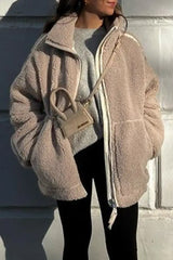 Ingvn - Casual Solid Zipper Mandarin Collar Outerwear Outerwear/Blazer & Suits &Jacket