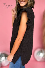 Ingvn - Casual Solid Zipper V Neck Tops Tops/Sweats & Hoodies