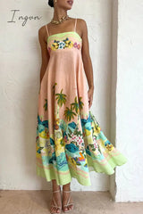 Ingvn - Casual Vacation Floral Patchwork Sling Dress Dresses Dresses/Casual