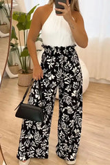 Ingvn - Casual Vintage Floral Loose High Waist Wide Leg Full Print Bottoms Bottoms/Pants