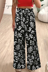 Ingvn - Casual Vintage Floral Loose High Waist Wide Leg Full Print Bottoms Bottoms/Pants