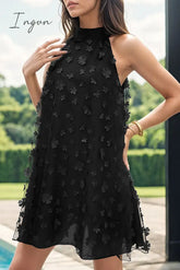 Ingvn- Celebrities Elegant Solid Bandage Appliques Halter Princess Dresses Dresses/Summer