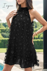 Ingvn- Celebrities Elegant Solid Bandage Appliques Halter Princess Dresses Dresses/Summer