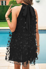 Ingvn- Celebrities Elegant Solid Bandage Appliques Halter Princess Dresses Dresses/Summer