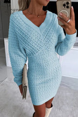 Ingvn - Celebrities Elegant Solid Hollowed Out V Neck Wrapped Skirt Dresses Dresses/Casual
