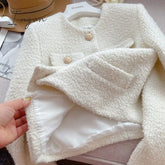 Ingvn - Chic Tweed Coat Female Elegant O Neck Cropped Jacket Women Spring Fall 2023 Luxruy Korean