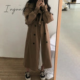 Ingvn - Chic Women Trench Coat Casual Women’s Long Outerwear Loose Overcoat Autumn Winter Fashion