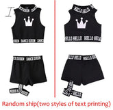 Ingvn - Children Hip Hop Dance Costumes Kids Street Clothing White Jacket Black Vest Shorts Girls