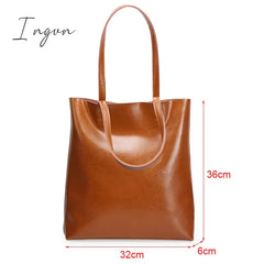 Ingvn - Cow Leather Bag Ladies Genuine Handbags Big Women Large Vintage Female 2024 Office Hand