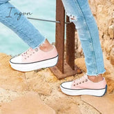 Ingvn - Daily Lace Up Non-Slip Platform Sneakers