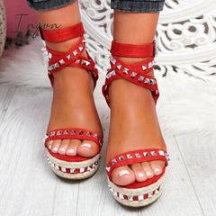 Ingvn - Daily Numy Wedge Rock Studs Sandals