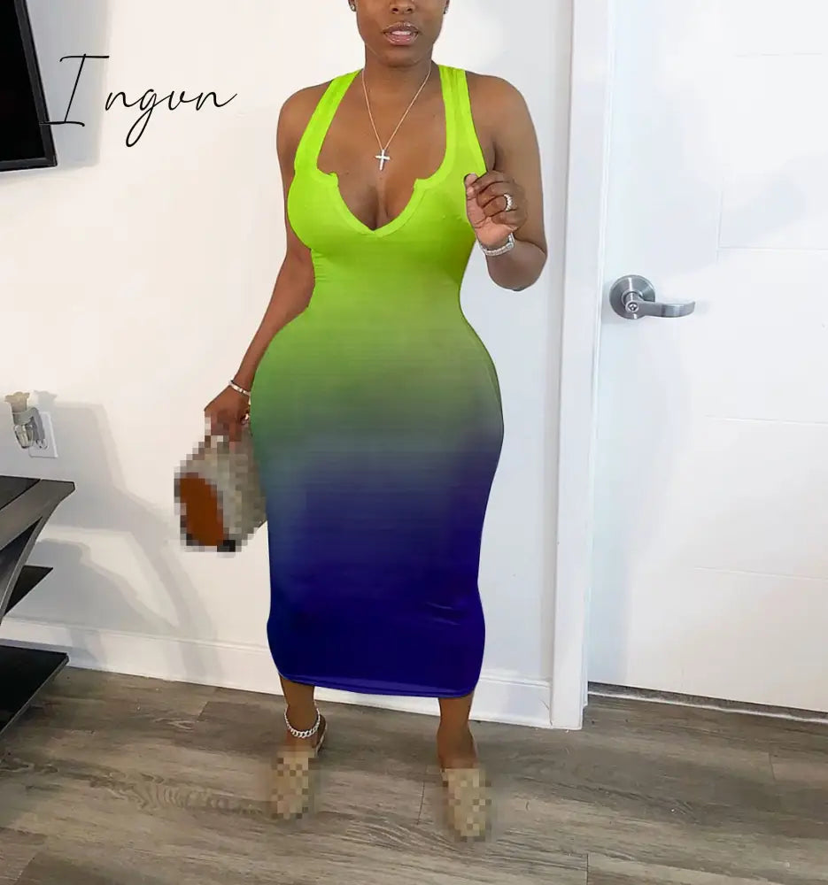 Ingvn - Dress Women Dresses Sexy Long Summer Clothes For V - Neck Wholesale Dropshipping