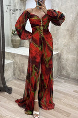 Ingvn - Elegant Formal Gradual Change Fold V Neck Evening Dress Dresses Dresses/Party And Cocktail