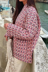 Ingvn - Elegant Geometric Patchwork Pocket Cardigan Collar Outerwear Outerwear/Blazer & Suits