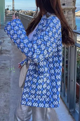 Ingvn - Elegant Geometric Patchwork Pocket Cardigan Collar Outerwear Outerwear/Blazer & Suits