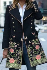 Ingvn - Elegant Print Patchwork Turndown Collar Outerwear Black / S Outerwear/Coats & Cardigan
