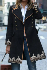Ingvn - Elegant Solid Buttons Turndown Collar Outerwear Black / S Outerwear/Coats & Cardigan