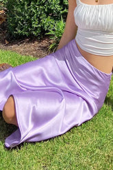 Ingvn - Elegant Solid Patchwork Regular High Waist Color Bottoms Bottoms/Skirts