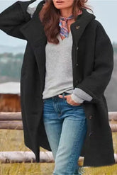 Ingvn - Elegant Solid Pocket Color Polo Collar Outerwear(5 Colors) Black / S Outerwear/Coats &