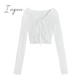 Ingvn - Fairy 2 Piece Dress Set Woman Casual Long Sleeve Crop Tops + Elegant Solid Strap Midi Party