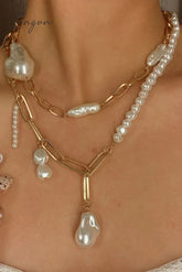 Ingvn - Fashion Daily Patchwork Necklaces Gold / One Size Accessories/Necklaces