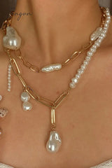 Ingvn - Fashion Daily Patchwork Necklaces Gold / One Size Accessories/Necklaces