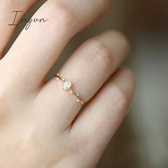 Ingvn - Fashion Finer Ring For Women Gold Color Branch Leaf Design Simple Stylish Female Accessory