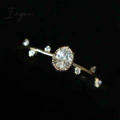 Ingvn - Fashion Finer Ring For Women Gold Color Branch Leaf Design Simple Stylish Female Accessory