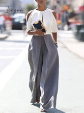 Ingvn - Fashion Hollow Solid Trousers Rompers Summer O Neck Off Shouler Short Sleeve Playsuit Women