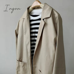 Ingvn - Fashion Korean Casual Women’s Blazer Spring Autumn Long Women Suit Outwear Slim Coats