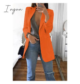 Ingvn - Fashion Korean Casual Women’s Blazer Spring Autumn Long Women Suit Outwear Slim Coats