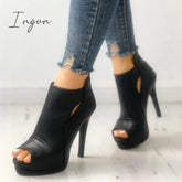 Ingvn - Fashion Peep Toe Cutout Thin Heels Sandals