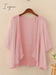 Ingvn - Fashion Solid Cardigans Womens Summer Blouse Casual Long Sleeve Blusas Female Thin Tunic