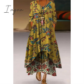 Ingvn - Fashion Summer Maxi Dress Women’s Printed Sundress Casual Short Sleeve Vestidos Female