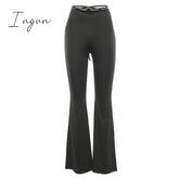 Ingvn - Fashion Trends Cyber Y2K Flare Pants E Girl Style Sexy Strechy Trousers Women Lace Up V