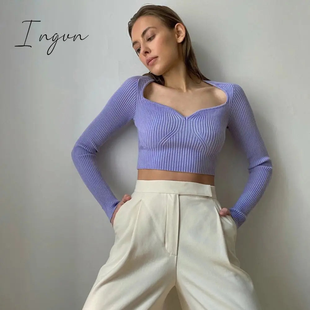 Ingvn - Fashion Trends European And American Autumn New Women’s Solid Color Long - Sleeved Slim