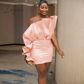 Ingvn - Fashion Trends Women Pink Dress Party Ruffle Stylish Occasion Celebrate Sleveless Mesh