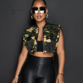 Ingvn - Fashion Vest Jacket For Women 2023 Spring New Solid Color Sleeveless Slim Crop Tops Vest
