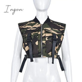Ingvn - Fashion Vest Jacket For Women 2023 Spring New Solid Color Sleeveless Slim Crop Tops Vest