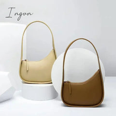 Ingvn - First Layer Cowhide New Leather The Moon-Shaped Row Ladies Handbag Top Underarm Lcu Mini Bag