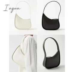 Ingvn - First Layer Cowhide New Leather The Moon-Shaped Row Ladies Handbag Top Underarm Lcu Mini Bag