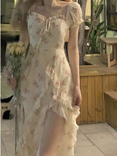 Ingvn - Floral Elegant Short Sleeve Dress Woman Casual 2023 Summer Sexy Party One Piece Korean