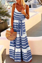 Ingvn - Geometric Printed Loose Ankle Length Dress(4 Colors) Dress