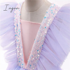 Ingvn - Girls Ruffles Princess Dress For Kids Wedding Elegant Party Tutu Prom Gown Children